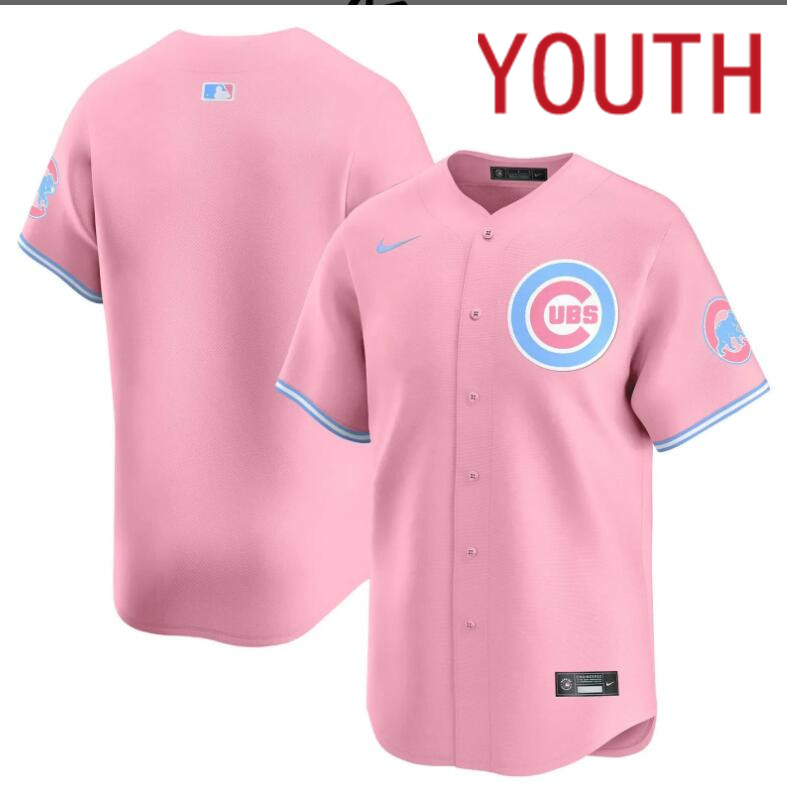 Youth  Chicago Cubs blank pink 2024 Nike MLB jersey->customized nfl jersey->Custom Jersey
